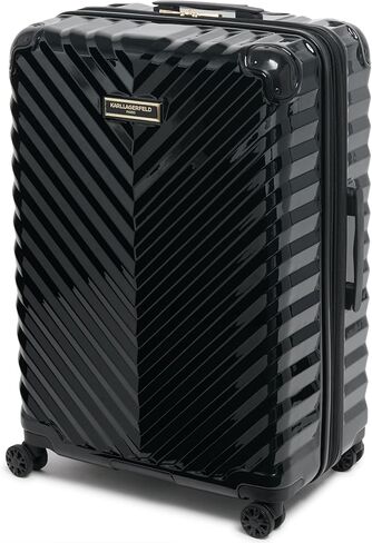 Karl Lagerfeld Paris Women's Suitcase Spinner Wheels Hardside, Deep Black, One Size in Saudi Arabia