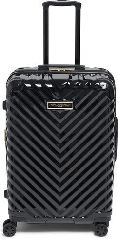 Karl Lagerfeld Paris Women's Suitcase Spinner Wheels Hardside, Deep Black, One Size in Saudi Arabia