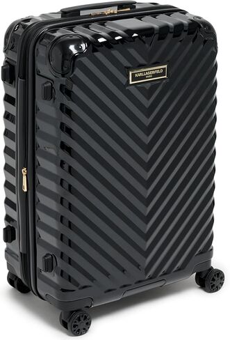 Karl Lagerfeld Paris Women's Suitcase Spinner Wheels Hardside, Deep Black, One Size in Saudi Arabia