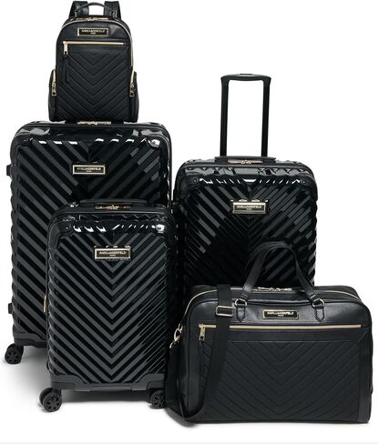 Karl Lagerfeld Paris Women's Suitcase Spinner Wheels Hardside, Deep Black, One Size in Saudi Arabia