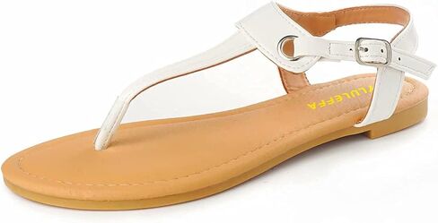 Sandals for women - Womens Comfortable Cute Flat Thong Sandals - Women’s Summer Sandal Shoes with Adjustable Ankle Buckle T-Strap in Kuwait