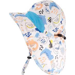 XIAOHAWANG Girls Sun Hat Baby Beach Hats Boys UPF 50+ Kids Summer Protection Cap Toddler Breathable Caps Wide Brim Neck Flap