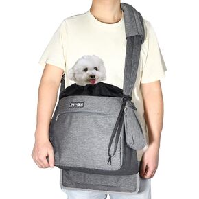 Petskd Pet Sling Carrier Bag, Fits 5-12 lbs Small Medium Dogs Cats Sling Carrier Bag with Hard Bottom Mat, Breathable Mesh, Adjustable Shoulder Strap and Big Pockets for Hands-Free Travel（Small） in Kuwait