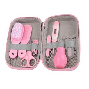 مجموعة العناية بالطفل 8 في 1 فرشاة شعر الطفل / مقص الأظافر / منظف الأنف / فرشاة أسنان الإصبع / مقص الأظافر / طقم مانيكير للعناية بالطفل والحفاظ على صحته ونظافته (وردي) in Kuwait
