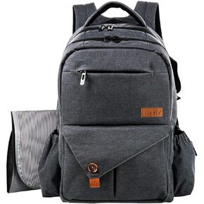 Hap Tim Multi-function Large Baby Diaper Bag Backpack with Stroller Straps, Insulated Bottle Pockets, Changing Pad (Dark Gray-5284) in Kuwait