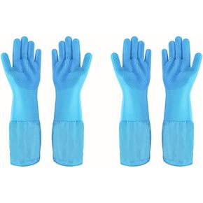 Pet Grooming Gloves Pet Hair Remover Cat, Dog Washing Gloves Silicone Heat Resistant Cleaning Gloves with High-Density Teeth Grooming Gloves for Dogs, Cats, Horses, Rabbits (1 Pair - Gray) in Saudi Arabia