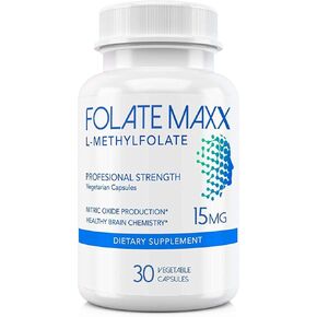 L-Methylfolate 15 mg - 90 كبسولة - قوة احترافية ميثيل فولات النشط - مكمل 5-MTHF للرجال والنساء - غير معدل وراثيًا، خالي من الغلوتين، بدون مواد مالئة in Kuwait