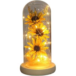 عباد الشمس الاصطناعي في قبة زجاجية مسحورة مصباح عباد الشمس الديكورات عباد الشمس لها في عيد الميلاد المجيد عيد الشكر عيد الحب عيد الأم الذكرى السنوية عيد الميلاد - أصفر in Kuwait