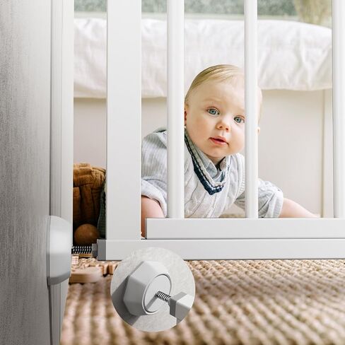 ICERO Baby Gate Wall Protector - Protect Walls & Doorways from Pet & Dog Gates - Pressure Mounted Gates Work on Stairs - Gates Wall Cups - 4 Pack - White in Saudi Arabia