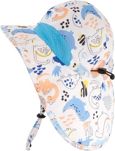 XIAOHAWANG الفتيات قبعة الشمس الطفل قبعات الشاطئ الفتيان UPF 50 + الاطفال الصيف غطاء للحماية طفل تنفس قبعات واسعة حافة الرقبة رفرف in Kuwait