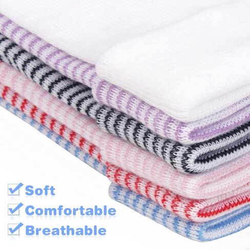 Hicdaw 6/8pcs Newborn Hospital Hat Baby Girl Boy Hats Caps Turban Beanie Stripes Hat Toddler Soft Hat Baby Hats 0-6 Months in Kuwait