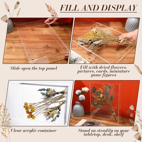 Barydat 2 قطعة من صناديق الظل الأكريليكية عرض الحالات، إطار صندوق الظل DIY صندوق عرض أكريليك شفاف صندوق ذاكرة الزفاف صندوق ظلال الزهور المجففة إطار صورة لحفلات أعياد الميلاد وحفلات الزفاف (9 × 12 بوصة) in Kuwait