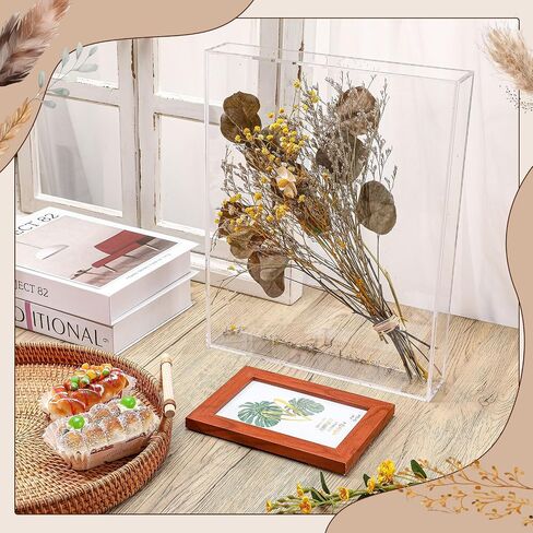 Barydat 2 قطعة من صناديق الظل الأكريليكية عرض الحالات، إطار صندوق الظل DIY صندوق عرض أكريليك شفاف صندوق ذاكرة الزفاف صندوق ظلال الزهور المجففة إطار صورة لحفلات أعياد الميلاد وحفلات الزفاف (9 × 12 بوصة) in Kuwait