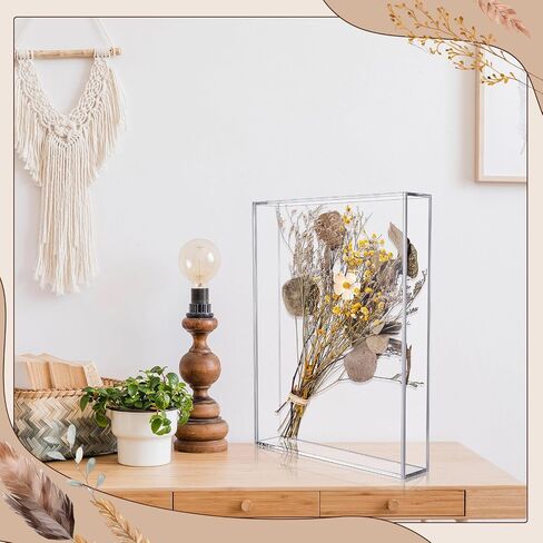 Barydat 2 قطعة من صناديق الظل الأكريليكية عرض الحالات، إطار صندوق الظل DIY صندوق عرض أكريليك شفاف صندوق ذاكرة الزفاف صندوق ظلال الزهور المجففة إطار صورة لحفلات أعياد الميلاد وحفلات الزفاف (9 × 12 بوصة) in Kuwait