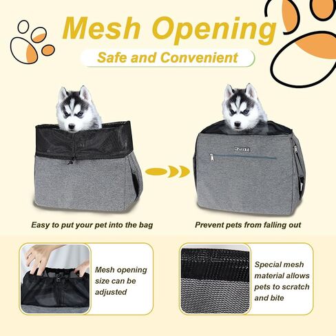 Petskd Pet Sling Carrier Bag, Fits 5-12 lbs Small Medium Dogs Cats Sling Carrier Bag with Hard Bottom Mat, Breathable Mesh, Adjustable Shoulder Strap and Big Pockets for Hands-Free Travel（Small） in Kuwait