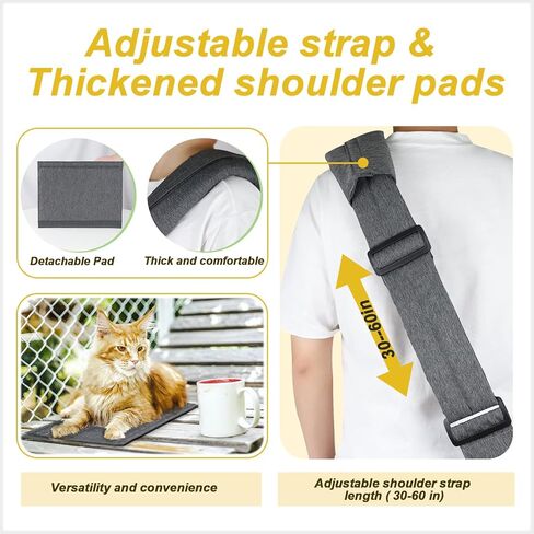 Petskd Pet Sling Carrier Bag, Fits 5-12 lbs Small Medium Dogs Cats Sling Carrier Bag with Hard Bottom Mat, Breathable Mesh, Adjustable Shoulder Strap and Big Pockets for Hands-Free Travel（Small） in Kuwait