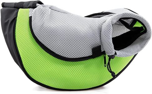 ابابيزد شنطة حمل للكلاب الصغيرة والقطط مصنوعة من نسيج شبكي جيد التهوية بدون استخدام اليدين بوزن يصل الى 5 باوند، هدية (مقاس S (حتى 5 باوند)، لون اخضر) in Kuwait