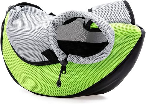 ابابيزد شنطة حمل للكلاب الصغيرة والقطط مصنوعة من نسيج شبكي جيد التهوية بدون استخدام اليدين بوزن يصل الى 5 باوند، هدية (مقاس S (حتى 5 باوند)، لون اخضر) in Kuwait