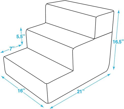 Best Pet Supplies Foldable Foam Pet Steps for Small Dogs and Cats, Portable Ramp Stairs for Couch, Sofa, and High Bed Climbing, Non-Slip Balanced Indoor Step Support, Paw Safe - Gray Lattice, 3-Step in Kuwait