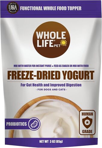 Whole Life Pet Probiotic Yogurt Powder for Dogs and Cats. Improves Digestion. Live Active Cultures. Mix with Water for Instant Puree. Human Grade Quality in Kuwait