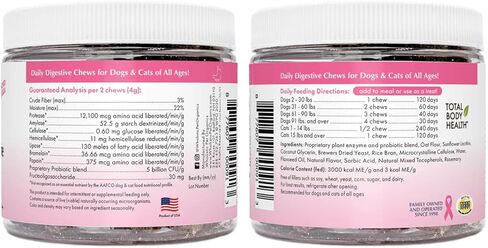 Wholistic Pet Organics: Probiotic Chews for Dogs Digestive Health - 60 Count - Dog Probiotics and Digestive Enzymes - Support Gut Health Immune Supplement Prevents Dog Digestive Problems in Kuwait