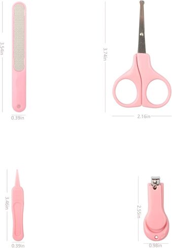 YEEPSYS Baby Nail Clippers Kit, Newborn Manicure Pedicure Clipper File with Case, Nail File, Scissor, Tweezers,4 in 1 Nail Care Set for Kids, Toddler, Infant in Kuwait