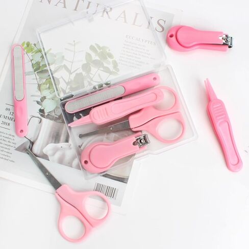 YEEPSYS Baby Nail Clippers Kit, Newborn Manicure Pedicure Clipper File with Case, Nail File, Scissor, Tweezers,4 in 1 Nail Care Set for Kids, Toddler, Infant in Kuwait