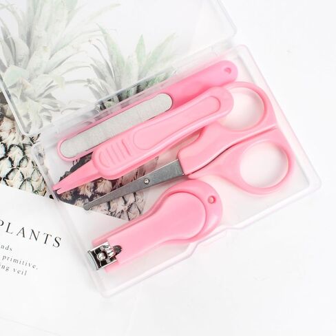 YEEPSYS Baby Nail Clippers Kit, Newborn Manicure Pedicure Clipper File with Case, Nail File, Scissor, Tweezers,4 in 1 Nail Care Set for Kids, Toddler, Infant in Kuwait