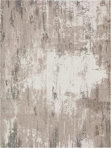 OIGAE Machine Washable Rug - 5x7 Area Rug Low-Pile Non-Shedding Foldable Abstract Modern Rugs, Stain Resistant Anti Slip Backing Rugs for Living Room&Bedroom&Dining Laundry Home Office Carpet, Brown in Kuwait