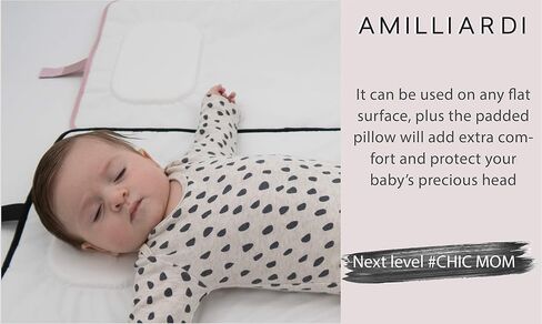 Portable Diaper Changing Pad Stylish & Chic by AMILLIARDI for Travel w/Baby, Infant & Newborn, Changing Mat Portable (Blush/Light Pink) in Saudi Arabia