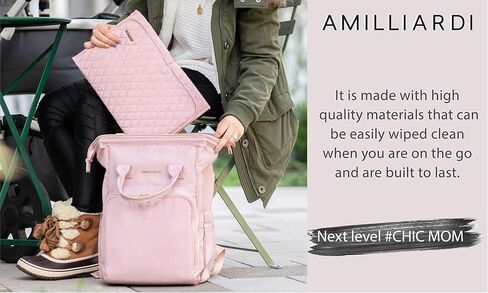 Portable Diaper Changing Pad Stylish & Chic by AMILLIARDI for Travel w/Baby, Infant & Newborn, Changing Mat Portable (Blush/Light Pink) in Saudi Arabia