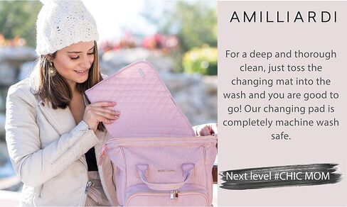 Portable Diaper Changing Pad Stylish & Chic by AMILLIARDI for Travel w/Baby, Infant & Newborn, Changing Mat Portable (Blush/Light Pink) in Saudi Arabia