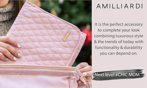 Portable Diaper Changing Pad Stylish & Chic by AMILLIARDI for Travel w/Baby, Infant & Newborn, Changing Mat Portable (Blush/Light Pink) in Saudi Arabia