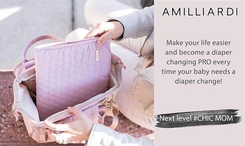 Portable Diaper Changing Pad Stylish & Chic by AMILLIARDI for Travel w/Baby, Infant & Newborn, Changing Mat Portable (Blush/Light Pink) in Saudi Arabia