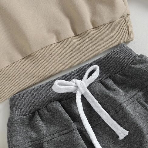 Toddler Baby Boy Fall Clothes Letter Print Tops Pants Outfits | 6 12 18 24 Months,2T 3T 4T 5T,Crew Neck,Long Sleeve,Pullover,Elastic Waist,2Pcs Set,Cotton Blend,Boys Clothing in Saudi Arabia