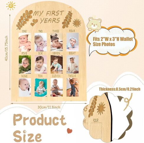 My First Year Photo Display Wood Board Baby's First Year Photo Frame 0-12 Months Baby Photo Frame Baby Milestone 1st First Year Picture Frame Baby Keepsake Picture Frame Gift for Mom Baby Boys Girls in Saudi Arabia