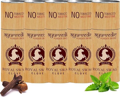 ROYAL SWAG Ayurvedic Herbal Cigarettes 100% Tobacco Free & Nicotine Free Clove 25 Sticks - Helps Quit Smoking Pack of 5(1 Box = 5 Sticks) in Kuwait