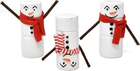 Marshmallow Christmas Snowman Figurines Table Topper Decor Resin Winter Figurine Centerpiece Tabletop for Fireplace Mantle Desk Shelf Kitchen Living Room Home Party Xmas Snowmen Holiday Decorations in Saudi Arabia