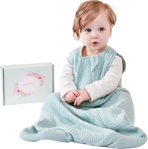 كيس نوم للأطفال من جونبي 0-3 أشهر و3-6 أشهر أكياس نوم لحديثي الولادة 100% قطن موسلين in Kuwait