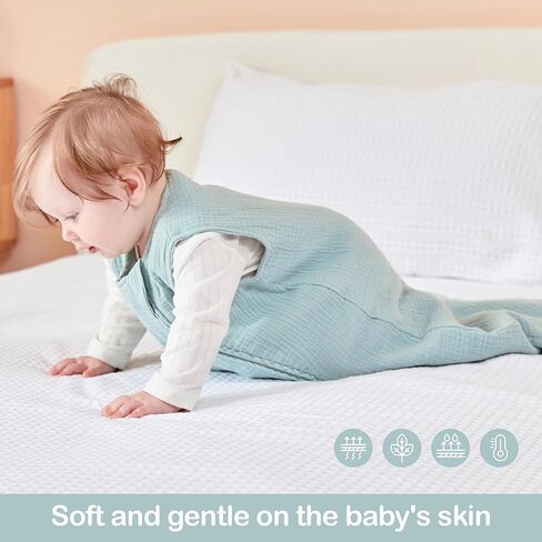 كيس نوم للأطفال من جونبي 0-3 أشهر و3-6 أشهر أكياس نوم لحديثي الولادة 100% قطن موسلين in Kuwait