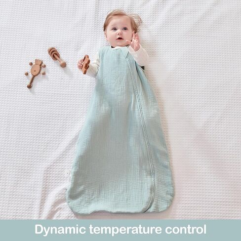 كيس نوم للأطفال من جونبي 0-3 أشهر و3-6 أشهر أكياس نوم لحديثي الولادة 100% قطن موسلين in Kuwait