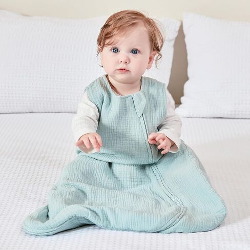 كيس نوم للأطفال من جونبي 0-3 أشهر و3-6 أشهر أكياس نوم لحديثي الولادة 100% قطن موسلين in Kuwait