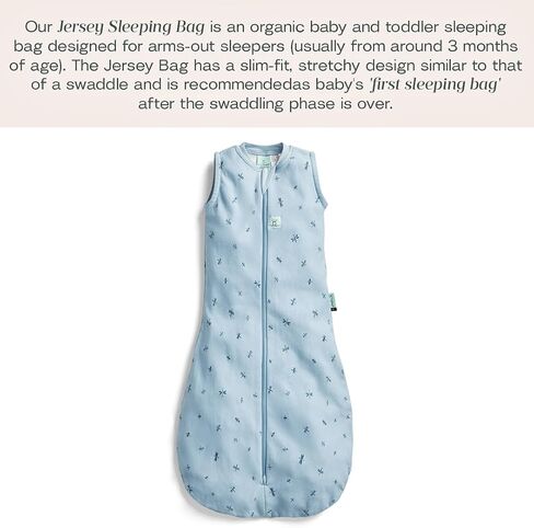 ergoPouch 1.0 Tog Jersey Sleeping Bag – Arms-Out Baby Sleep Sack, Ideal Transition from Swaddling, Slim Fit Keeps Baby Secure & Comfortable, Soft Breathable Fabric (3-12 Months, Willow) in Saudi Arabia