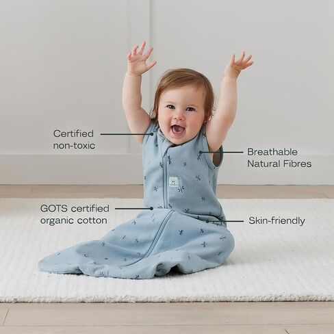 ergoPouch 1.0 Tog Jersey Sleeping Bag – Arms-Out Baby Sleep Sack, Ideal Transition from Swaddling, Slim Fit Keeps Baby Secure & Comfortable, Soft Breathable Fabric (3-12 Months, Willow) in Saudi Arabia
