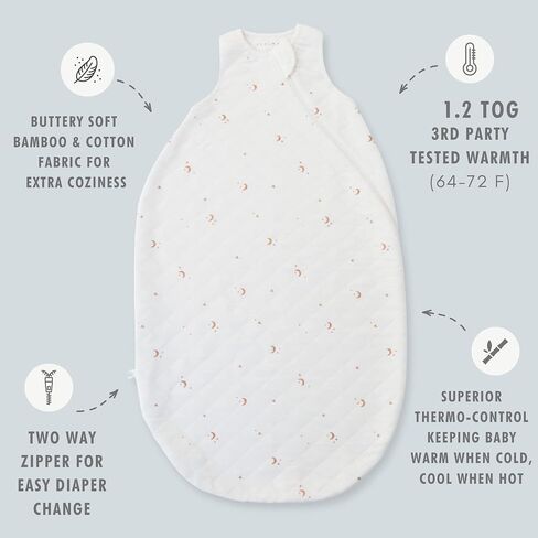 Dreambag Baby Sleep Sack, Rayon Made from Bamboo, 6-24M, Checkered | Adjustable chest and shoulder snaps mean no sizing up as baby grows, Swaddle Transition, 2-Way Zipper, 0.8 TOG Summer in Saudi Arabia