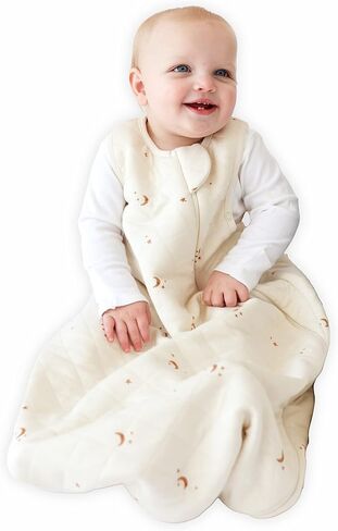 Dreambag Baby Sleep Sack, Rayon Made from Bamboo, 6-24M, Checkered | Adjustable chest and shoulder snaps mean no sizing up as baby grows, Swaddle Transition, 2-Way Zipper, 0.8 TOG Summer in Saudi Arabia