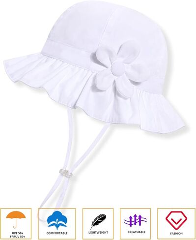 Baby Girl Wide Brim Bucket Hats with UPF 50+ Outdoor Adjustable Beach Hat with Sun Hat in Saudi Arabia