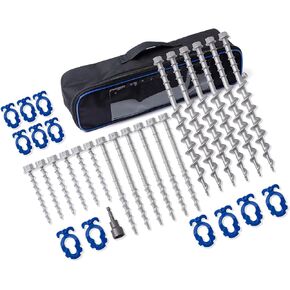 Homeon Wheels Aluminum Ground Anchor Kit, 12-Pack Heavy-Duty Screw Stakes | Secure Spiral Design for Firm Ground Grip in Saudi Arabia