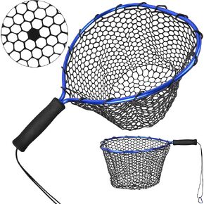 Floating Fishing Net - Fishing Landing Net with Rubber EVA Handle for Easy Fish Catch and Release Fishing Net for Fly, Trout, Salmon, Bass, Kayak Fishing in Kuwait