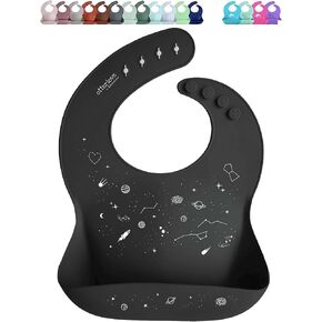 Otterlove Silicone Bib-100% Pure Platinum LFGB Baby Bibs 6-48 months-No Fillers-BPA and Phthalate Free (2 Bib Pack - Blue Elephants & Lemon Lime Otters) in Kuwait